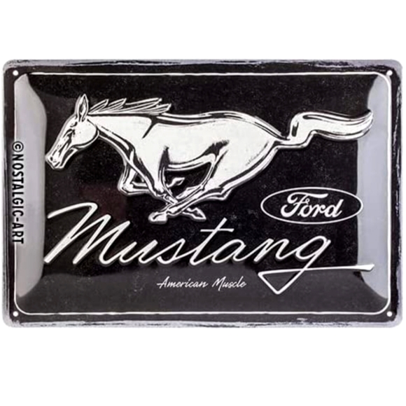 New Ford Mustang 8x12 metal sign black.  Other mustang signs available. - Picture 1 of 2